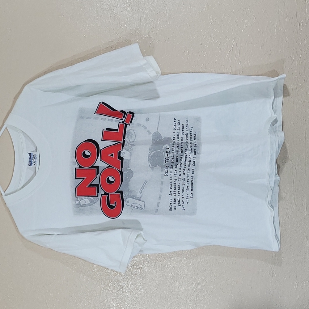 vintage 90s 2000s NHL Buffalo Sabres NO GOAL Hasek Hull XL white t-shirt